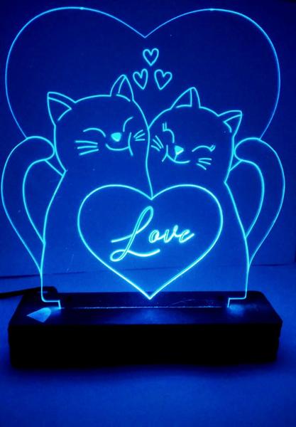 Imagem de Luminária abajur de mesa GATOS DO AMOR 