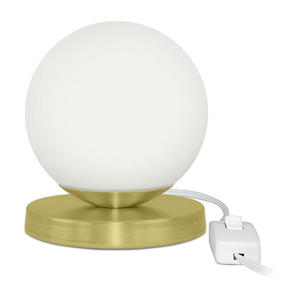 Imagem de Luminária Abajur de mesa Globo Orby Dourado Base Redonda