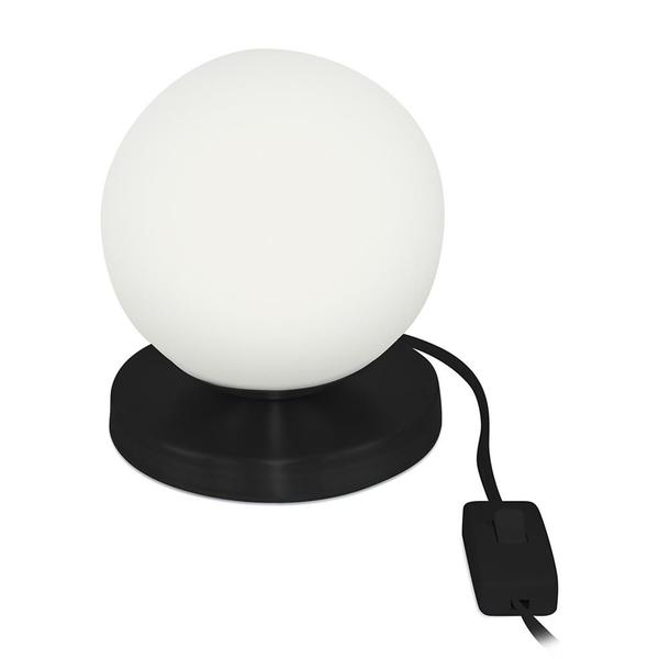 Imagem de Luminária Abajur de mesa Globo Orby Preto Base Redonda