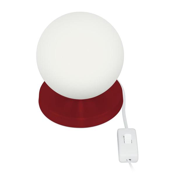 Imagem de Luminária Abajur de mesa Globo Orby Vermelho Base Redonda