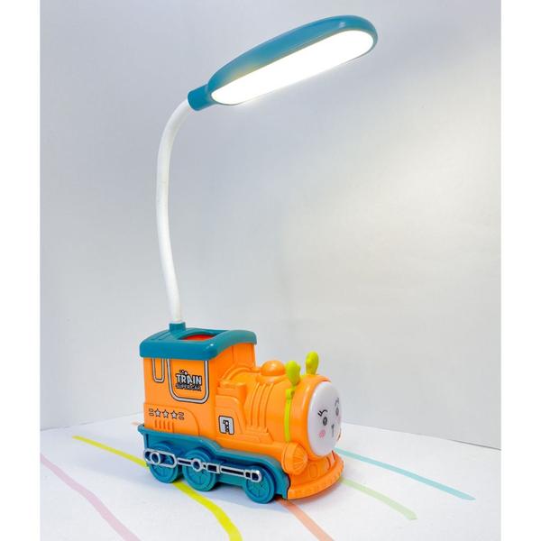 Imagem de Luminária abajur de mesa infantil modelo trenzinho alegre e divertido