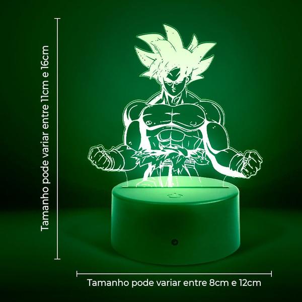 Imagem de Luminária Abajur Dragon Ball Goku Instinto Superior RGB