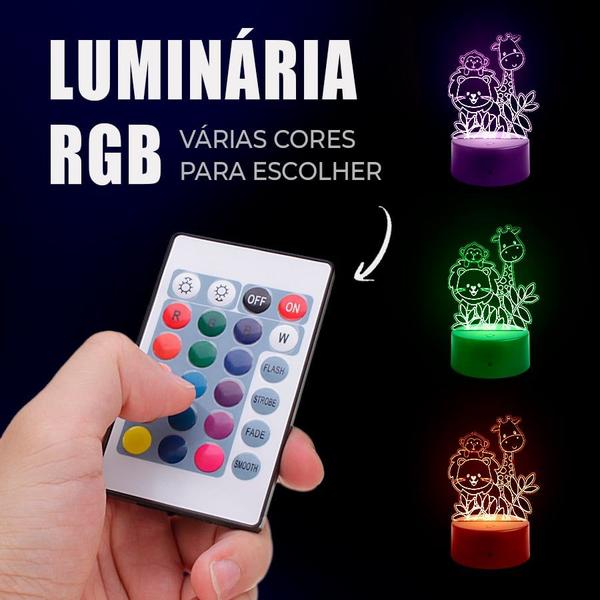 Imagem de Luminária Abajur Fazendinha fofinhos RGB Controle + Toque