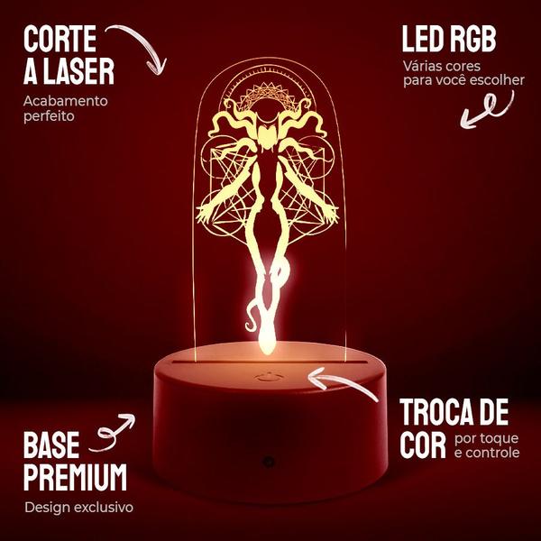 Imagem de Luminária Abajur Feiticeira Escarlate RGB Controle + Toque 