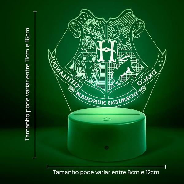 Imagem de Luminária Abajur Harry Potter Casas RGB Controle + Toque