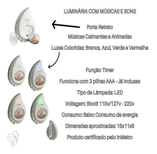 Imagem de Luminária Abajur Infantil Com Músicas E Sons de Gotas Clingo