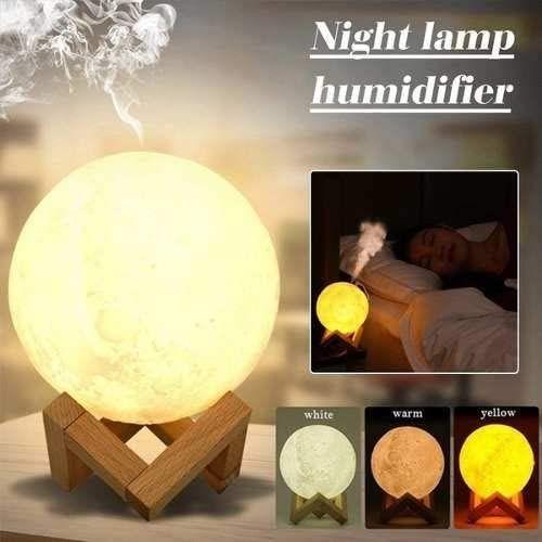 Imagem de Luminária Abajur Lua 3D Umidificador Aromático Iluminação