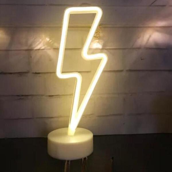 Imagem de Luminária Abajur Neon De Mesa Raio Flash Decorativo 40Cm