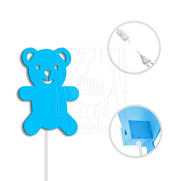 Imagem de Luminária Abajur Parede Urso B Madeira G9 30cm Decoração