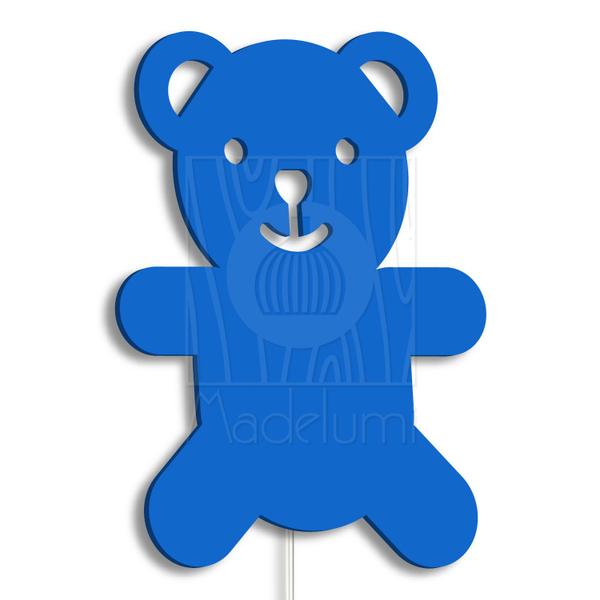 Imagem de Luminária Abajur Parede Urso B Madeira G9 30cm Decoração