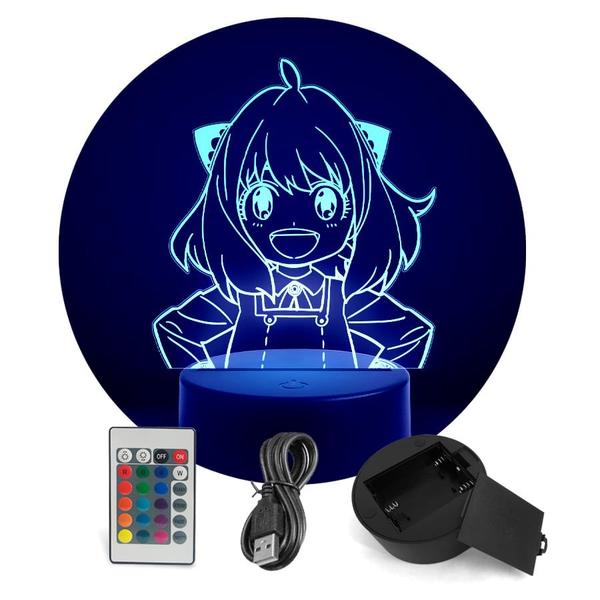 Imagem de Luminária Abajur Spy x Family - Anya Feliz RGB Controle