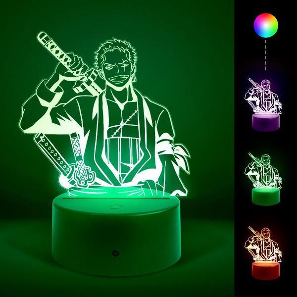 Imagem de Luminária Abajur Zoro One Piece RGB + Controle