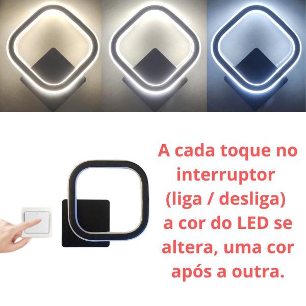 Imagem de Luminária Arandela 28Cm Led Duplo Quadrado Parede Gimpo