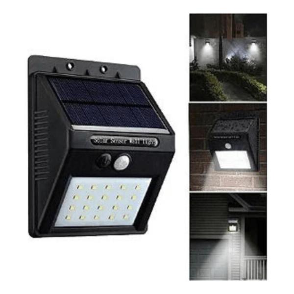 Imagem de Luminária Arandela 30 Led Sensor Solar Recarregável Prova D'agua