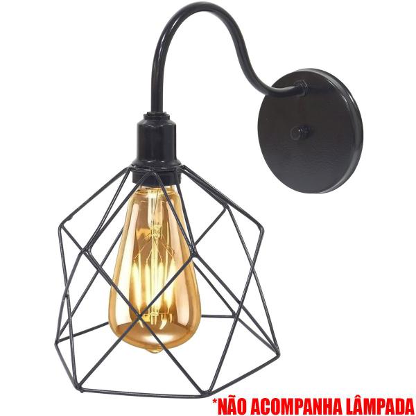 Imagem de Luminária Arandela de Parede Aramada Cálice Industrial Retro Vintage Agp Ilumini