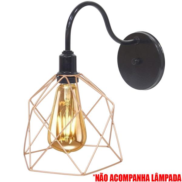 Imagem de Luminária Arandela de Parede Aramada Cálice Industrial Retro Vintage Agp Ilumini