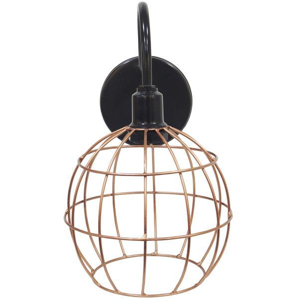 Imagem de Luminária Arandela de Parede Aramada Globo Cobre Rose Gold Industrial Retro Preto Agp Ilumini