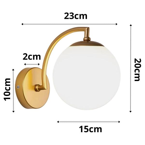 Imagem de Luminária Arandela Globo 15Cm Parede E27 Jabuticaba