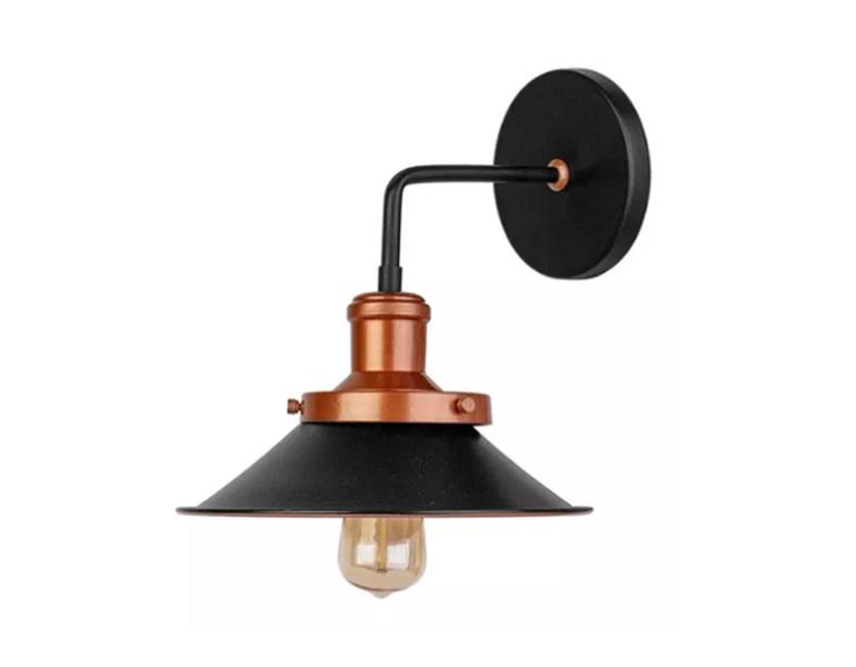 Imagem de Luminária Arandela Industrial Preta 1 Lamp. - Juni