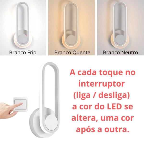 Imagem de Luminária Arandela Led 32Cm Parede Minimalista Giratória