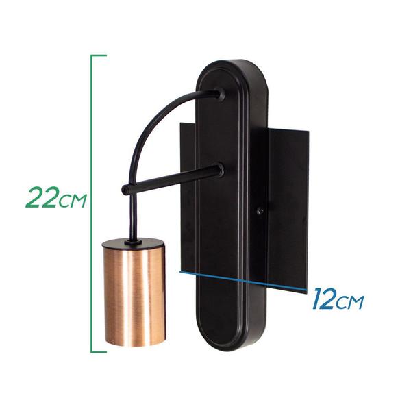 Imagem de Luminária Arandela Moderna Trace Abajur Parede Soquete E27 + Lampada Filamento De Carbono G95 220v St1344