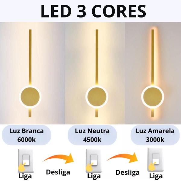 Imagem de Luminária Arandela Parede 60Cm Barra Led 24 Watts Gimpo