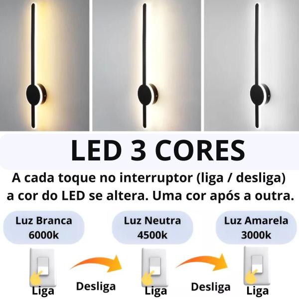 Imagem de Luminária Arandela Parede 60Cm Barra Led 24 Watts Gimpo