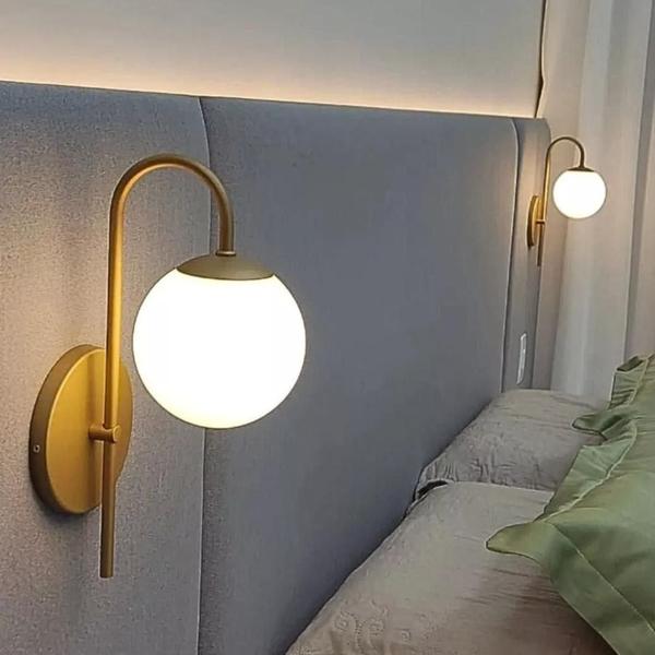 Luminária Arandela Parede Interna Externa Banheiro Dourado - Luminaria Parede Externa ,Arandelas Paredes , Imagem de Luminária Arandela Parede Interna Externa Banheiro Dourado