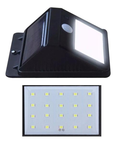 Imagem de Luminária Arandela Solar 20 Leds Sensor De Presença