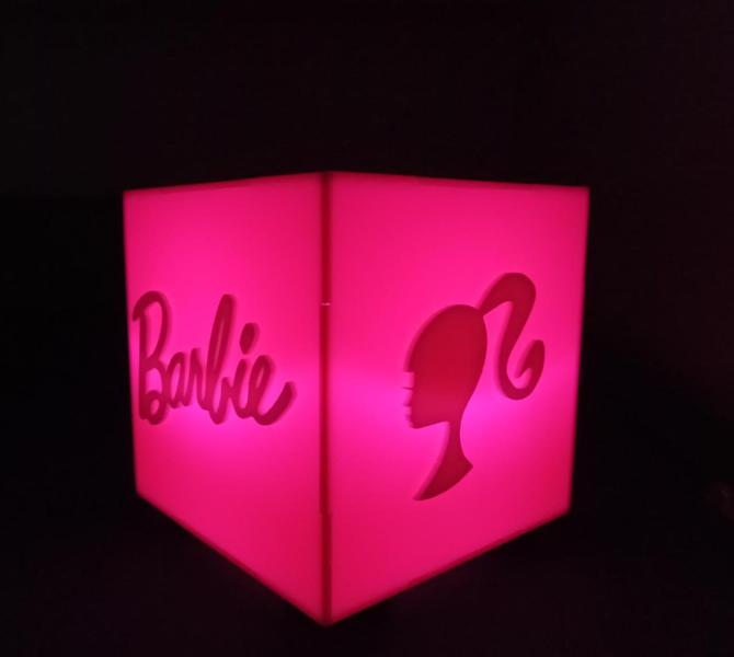 Imagem de Luminária Barbie de Mesa ou Cabeceira Rosa Luminaria Presente Menina