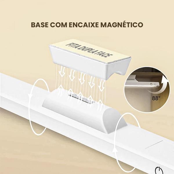 Luminária Barra Led Portátil Base Magnética Iluminação Mesa - Tex Web Imagem de Luminária Barra Led Portátil Base Magnética Iluminação Mesa