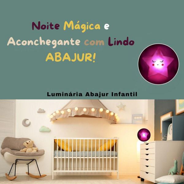 Imagem de Luminária Bebê Decoração Estrela Abajur Infantil decore o quarto - Arts