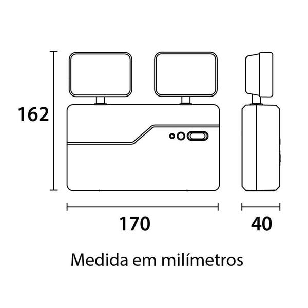 Imagem de Luminaria Bloco Emergencia Led 2200 Lumens 2 Faróis Direcionáveis Blumenau Iluminação