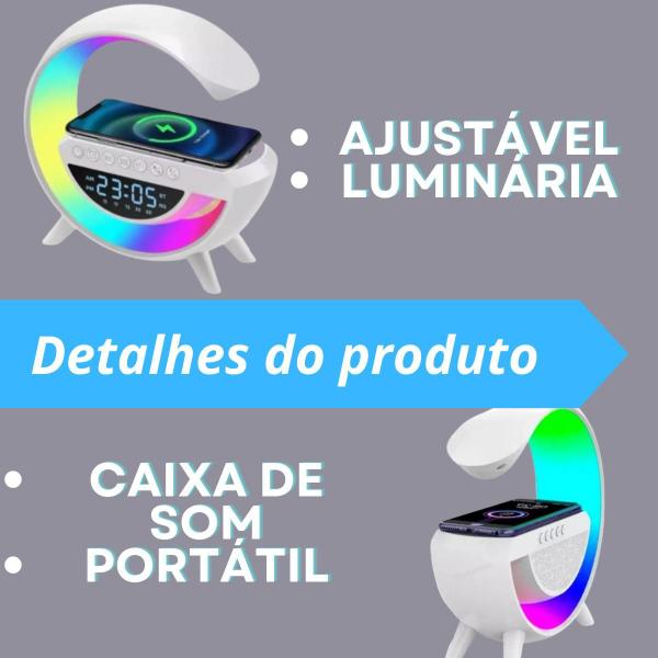 Imagem de Luminária Bluetooth Inteligente Carregador Sem Fio - Bivolt