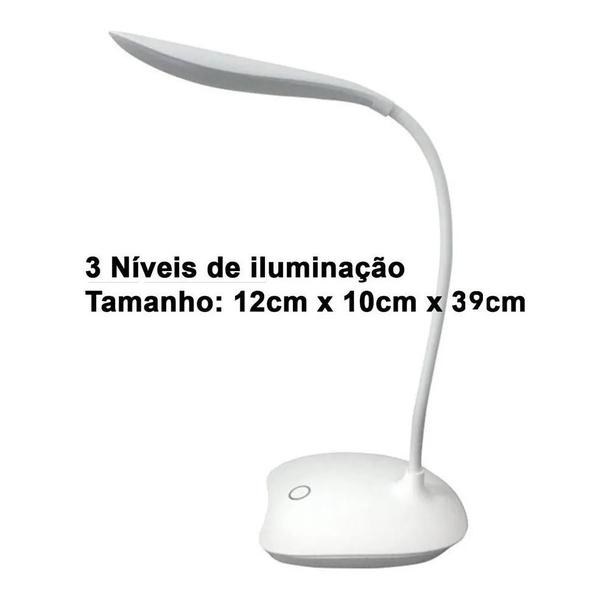 Imagem de Luminaria Branca de Mesa 12 super led 4w ideal conserto