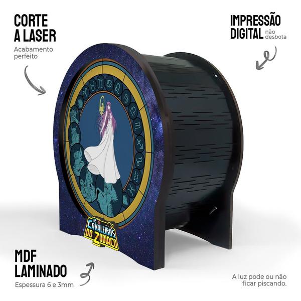 Imagem de Luminária Circular Cavaleiros Do Zodíaco Atena