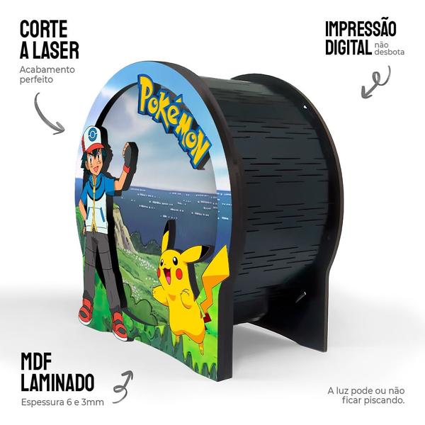 Imagem de Luminária Circular Pokémon Ashe Pikachu