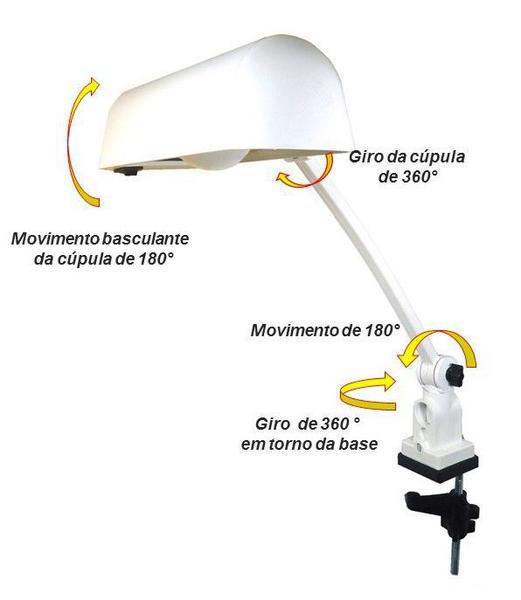 Imagem de Luminária com Garra  Lâmpada Compacta ou led Ref. 205