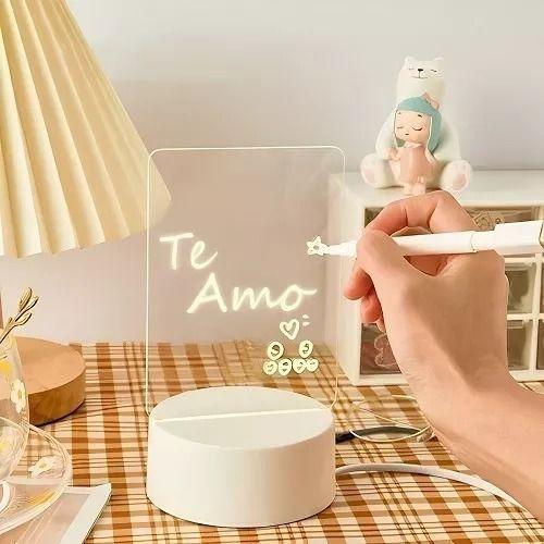 Imagem de Luminária Criativa De Mesa Com Tela Pra Escrever Mensagens