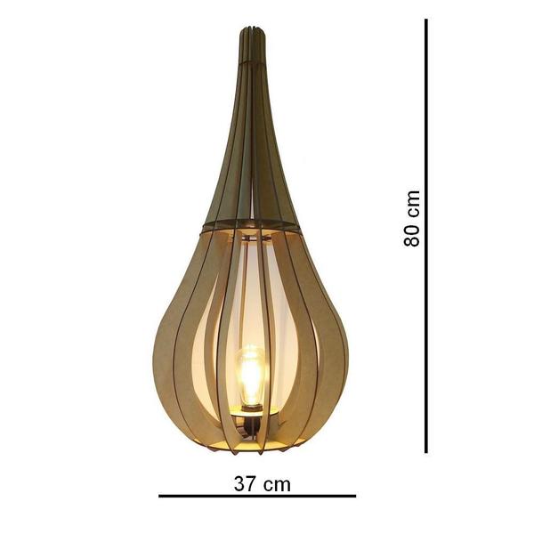 Imagem de Luminária De Chão Eco Ilumi Capadócia Gota Cru 80Cm