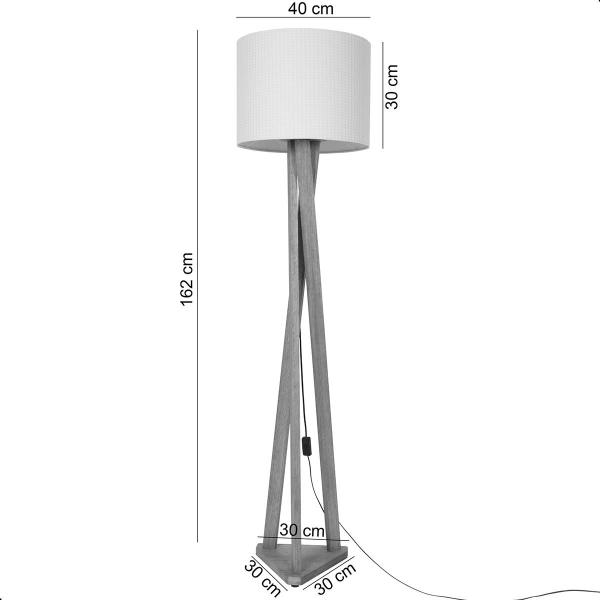 Imagem de Luminária de Chão Estrela com Pés de Madeira e Tela Teca Marrom 162cm