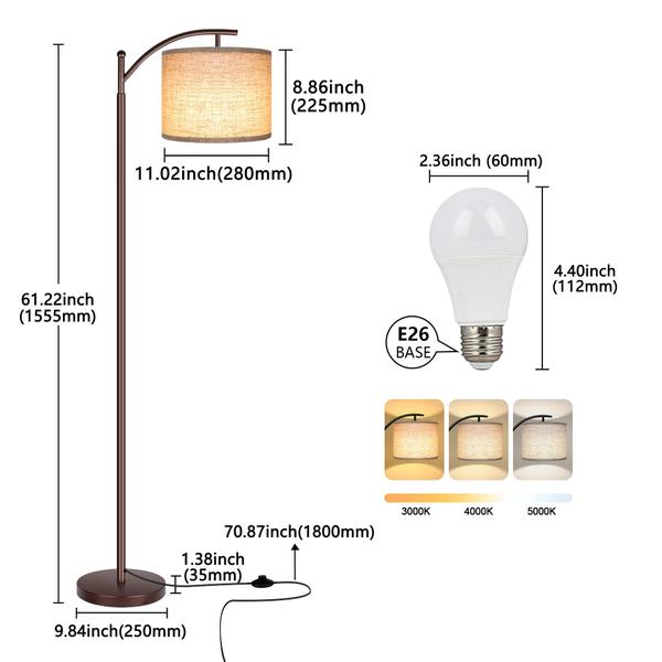 Imagem de Luminária de Chão LED Rottogoon Bege - 9W - Abajur