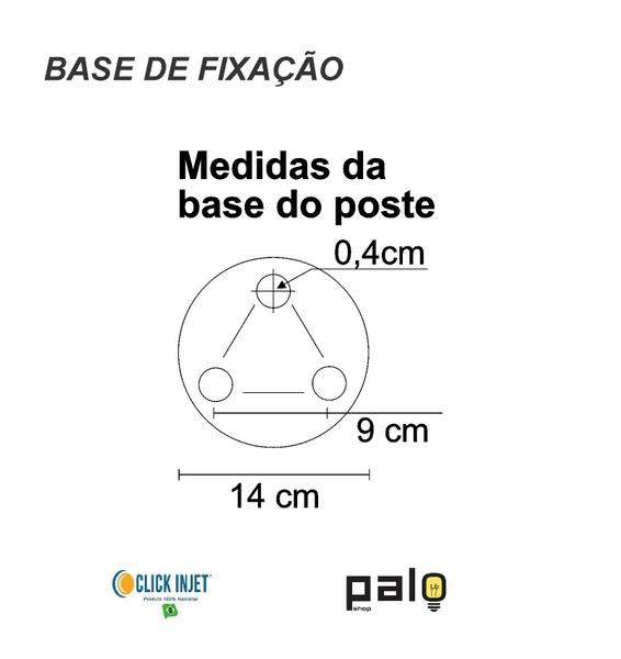 Luminária De Chão Poste Balizador Colonial Jardim Cores 119 - Click Injet Imagem de Luminária De Chão Poste Balizador Colonial Jardim Cores 119