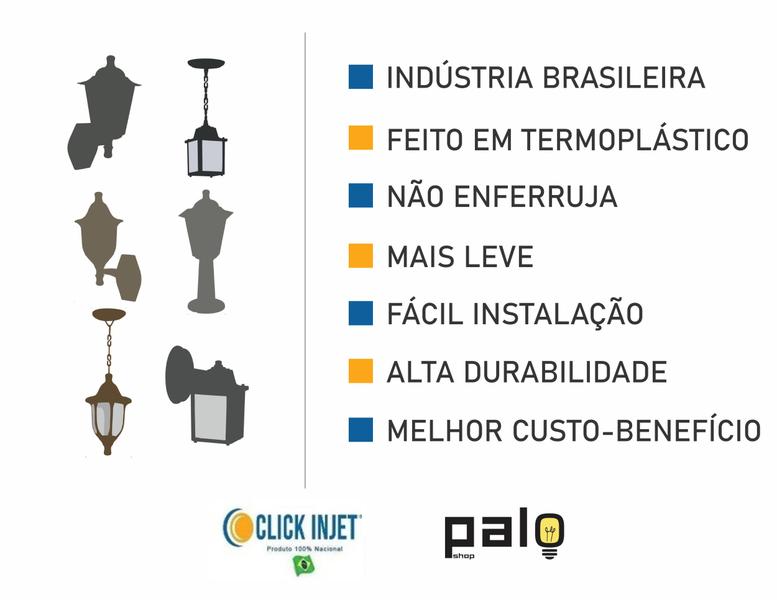 Luminária De Chão Poste Balizador Colonial Jardim Cores 119 - Click Injet Imagem de Luminária De Chão Poste Balizador Colonial Jardim Cores 119