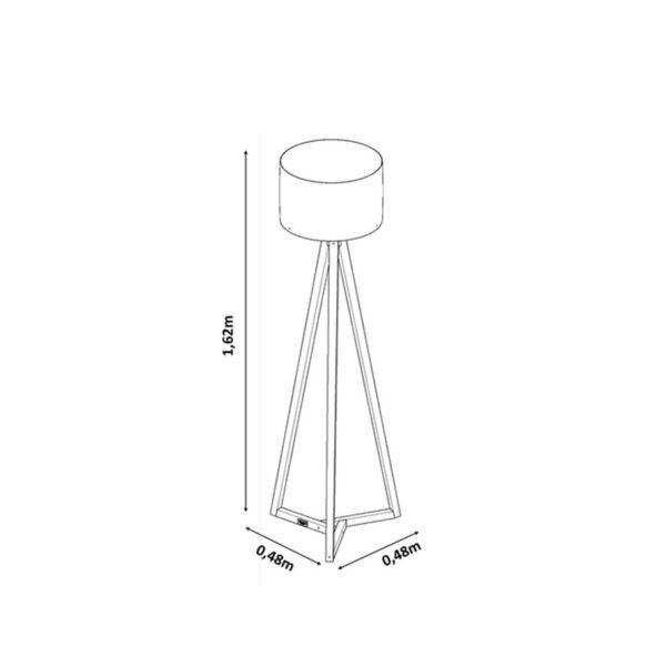 Imagem de Luminária De Chão Tripé Classic Com Cúpula Abajur Off White/Nature
