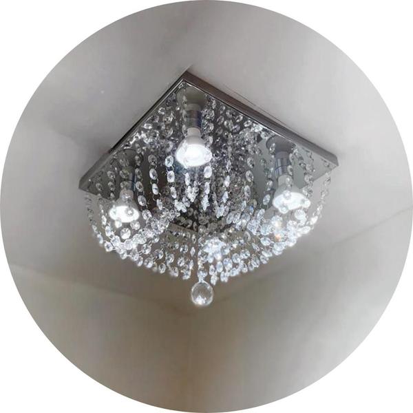 Imagem de Luminária de Cristal Acrílico 30x30 Para Sala e Quarto