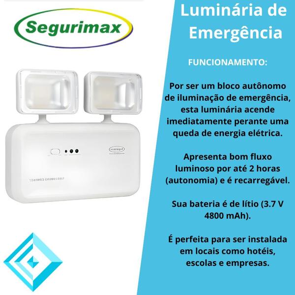 Imagem de Luminária de Emergência 1200 Lumens Segurimax