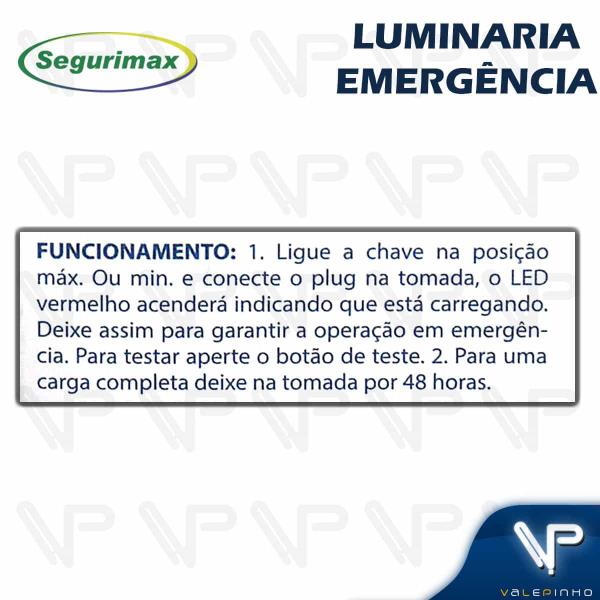 Imagem de Luminária de emergência 30 leds 6500k(branco frio) bivolt