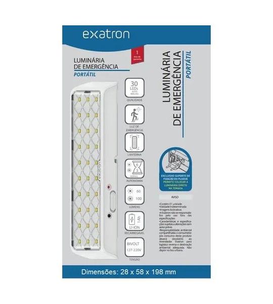 Imagem de Luminaria de emergencia 30 leds bivolt iah llem3001 exatron