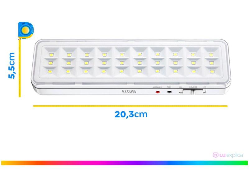 Imagem de Luminária de Emergência 30 LEDs Elgin - 48LEM30L0000